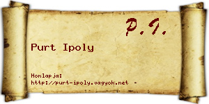 Purt Ipoly névjegykártya